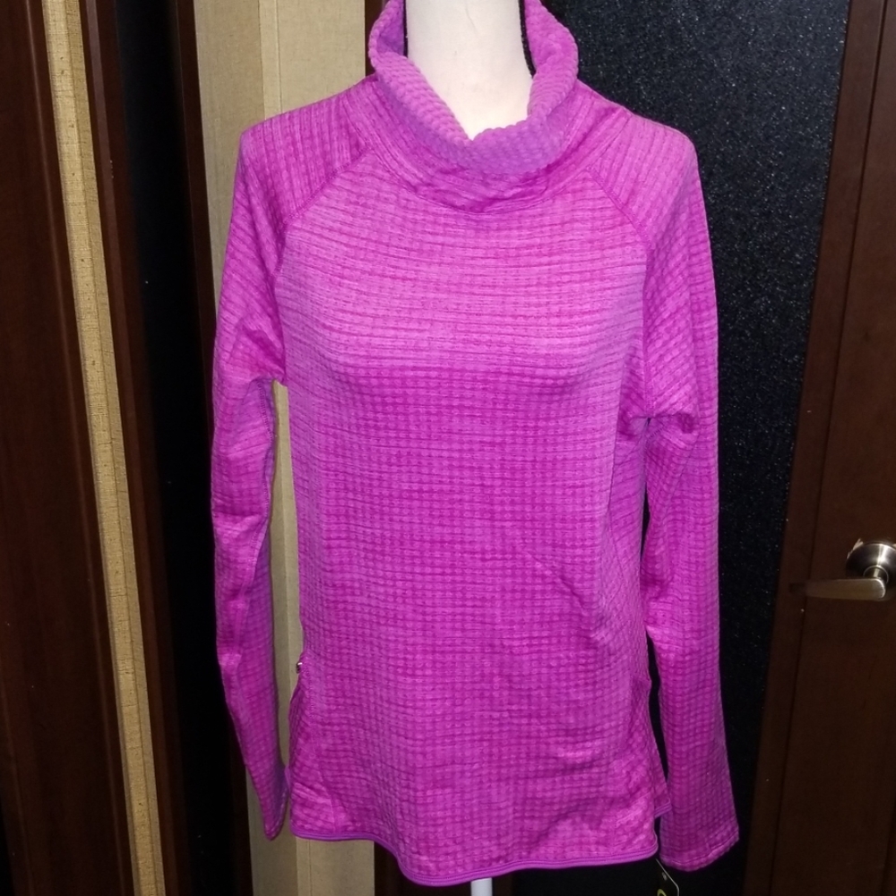 Women's Pink Cowl Neck Long-Sleeve Top
